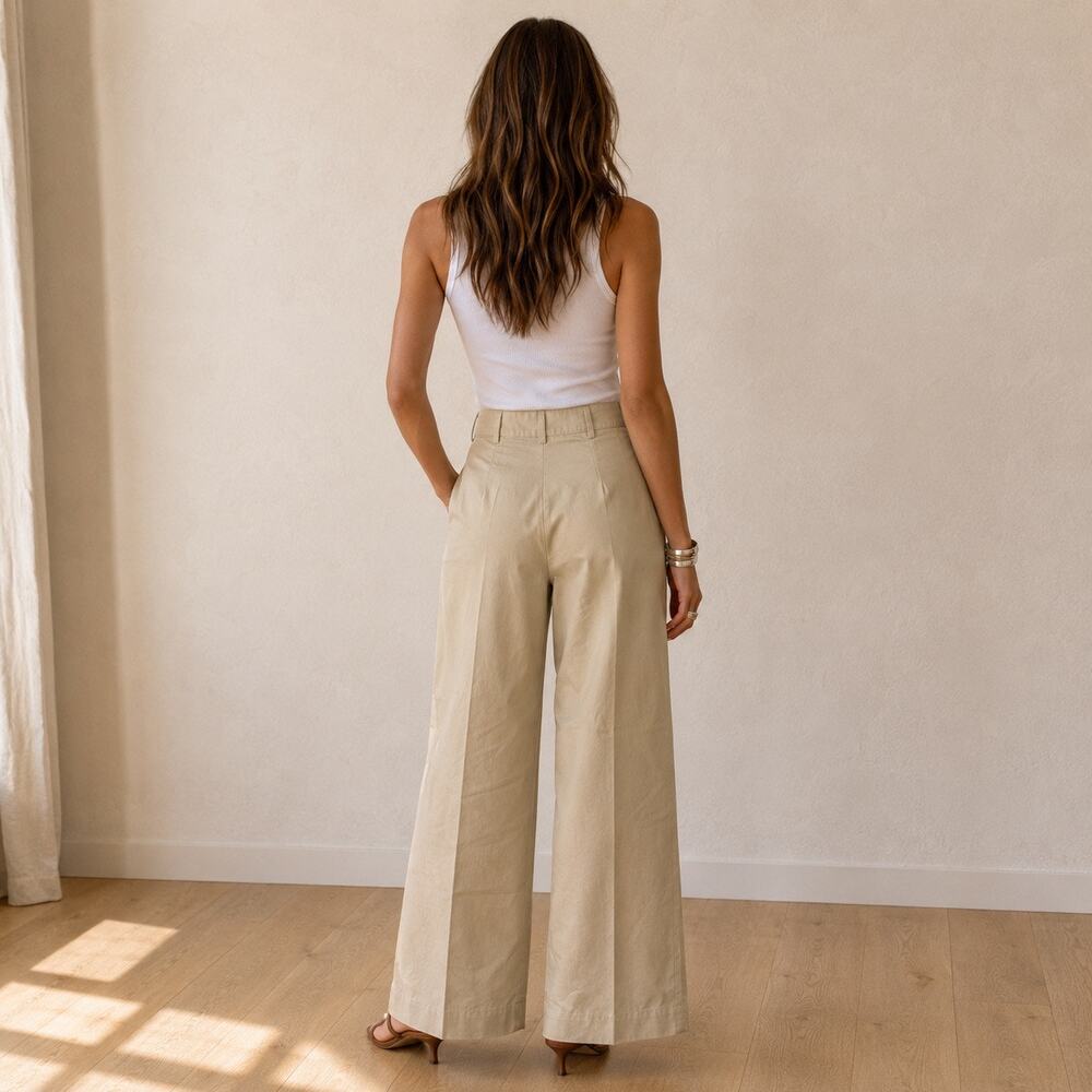 Vintage Y2K GAP Pleated Wide Leg Trousers High Rise Minimalist Quiet Luxury 6 - Picture 3 of 9